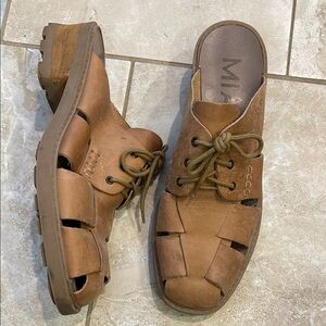 MIA Chunky Fisherman Sandals Mules 9 Woven Leather Vintage Style